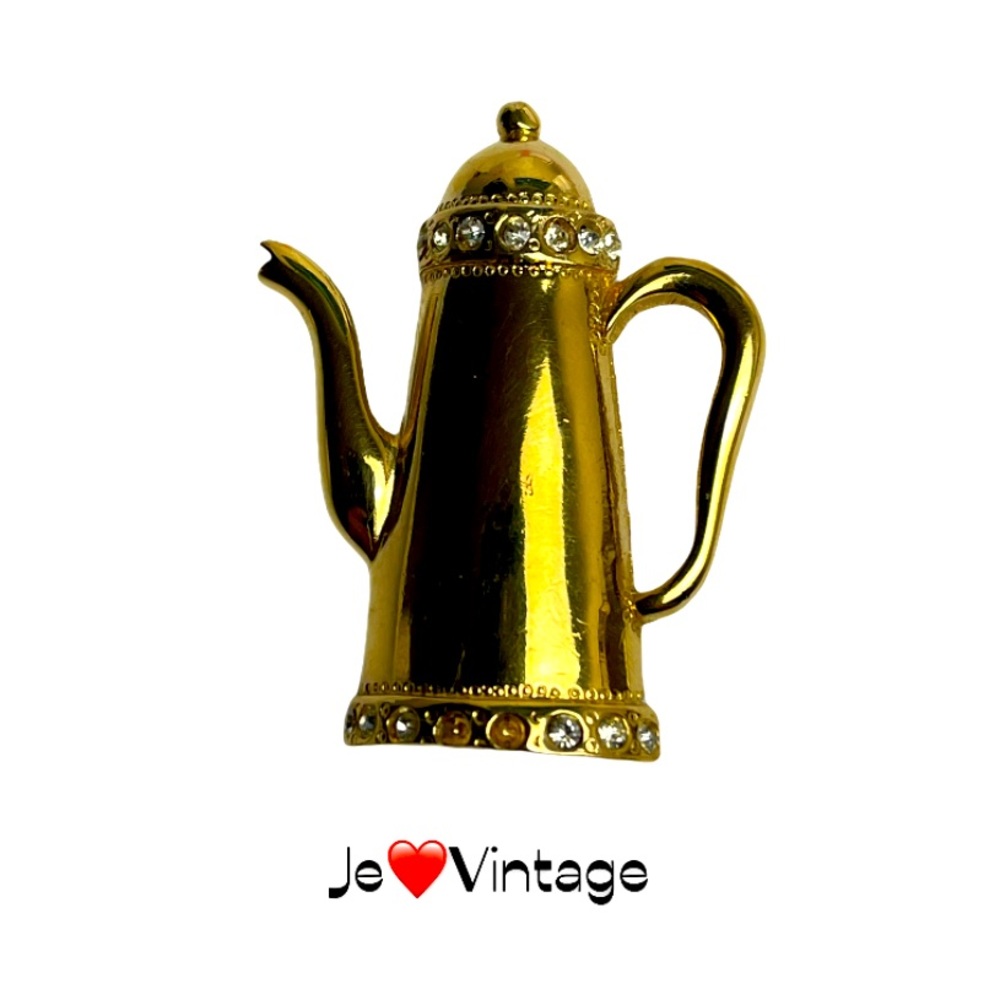 3/20$ Vintage kettle brooch who loves tea